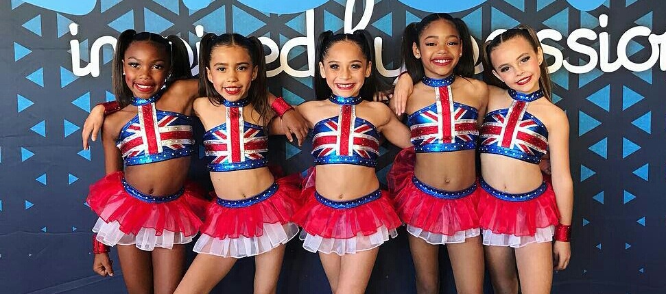 Union Jack Custom Dance Costume bases 2 piece for a small group