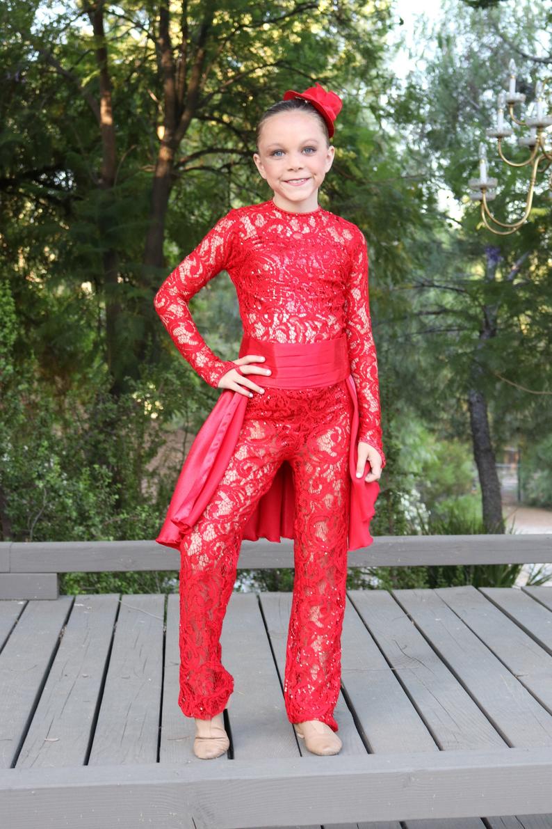 Child medium custom hot jazz costume custom BLING