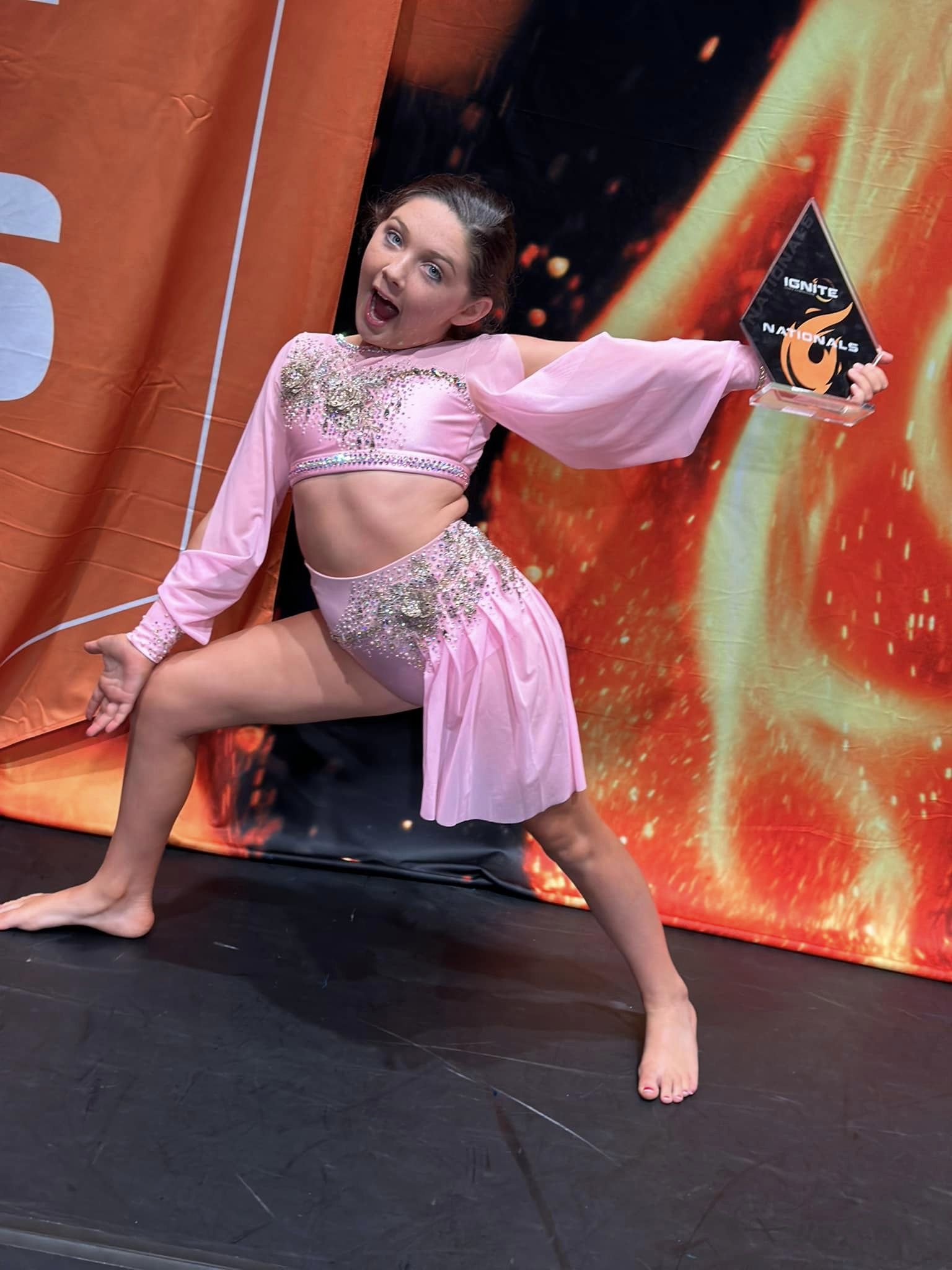 Custom Pink Costume 2023 - Lyrical Dance swarovski